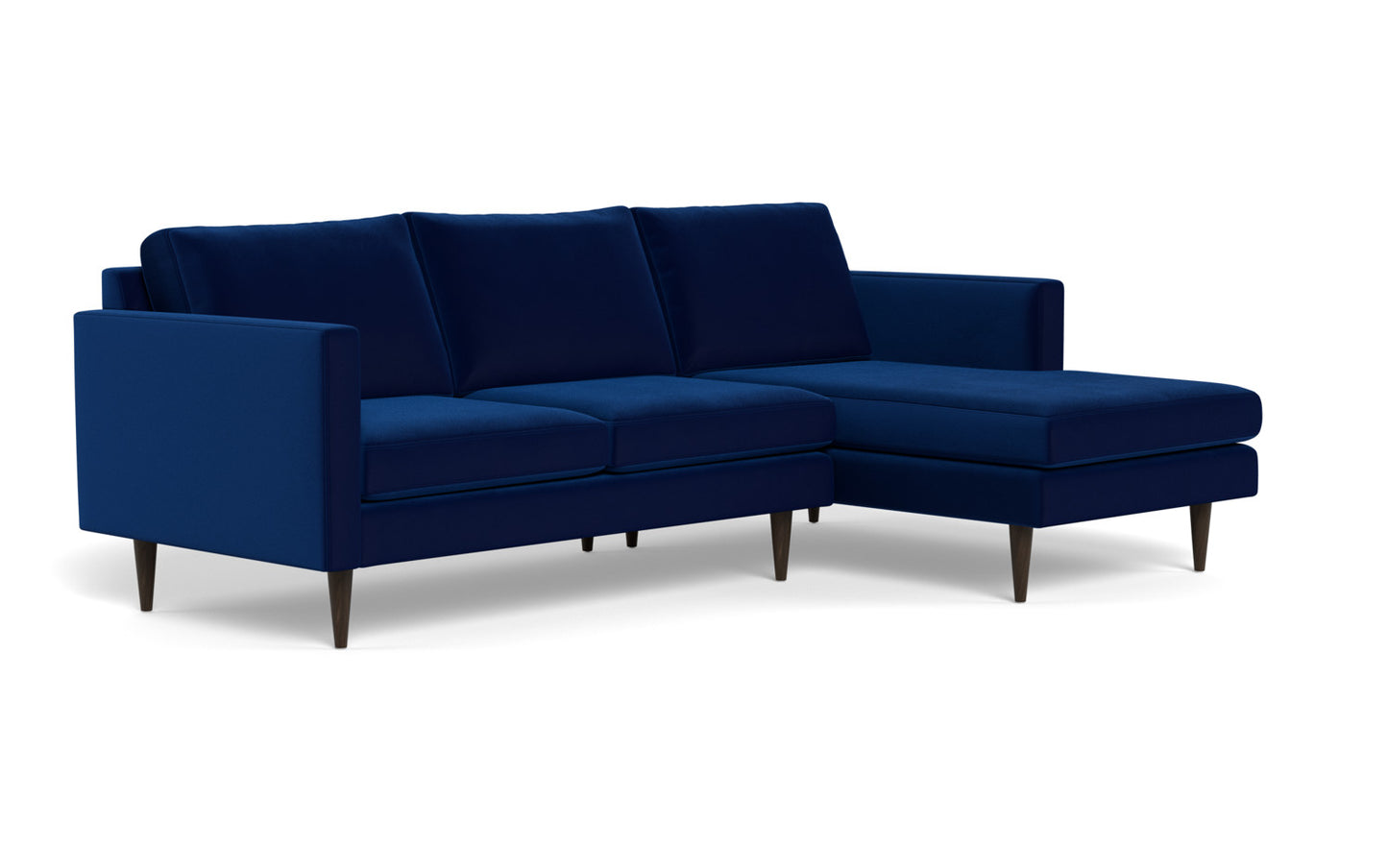 Wallace 98" Untufted Right Chaise Sectional - Superb Cobalt