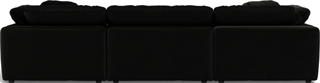 Fluffy 133.5" 3 Piece Sofa W/Double Ottoman - Superb Gunmetal