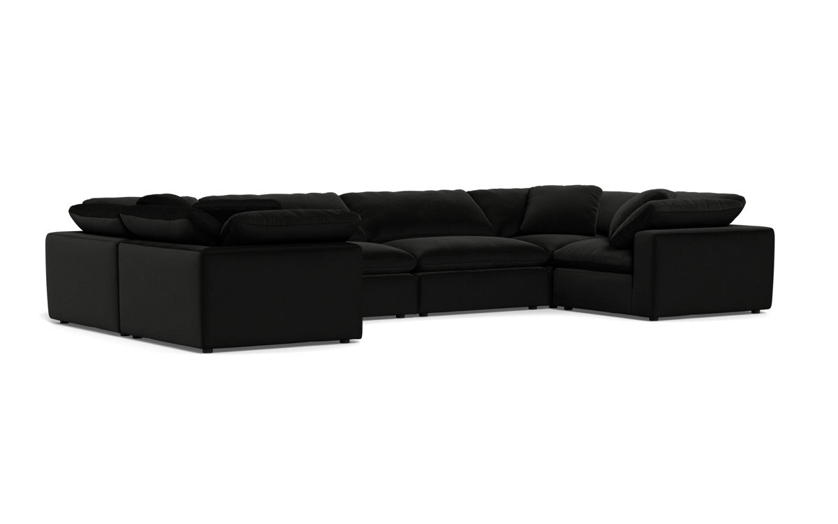 Fluffy 178" 4 Corner U Sectional - Superb Gunmetal