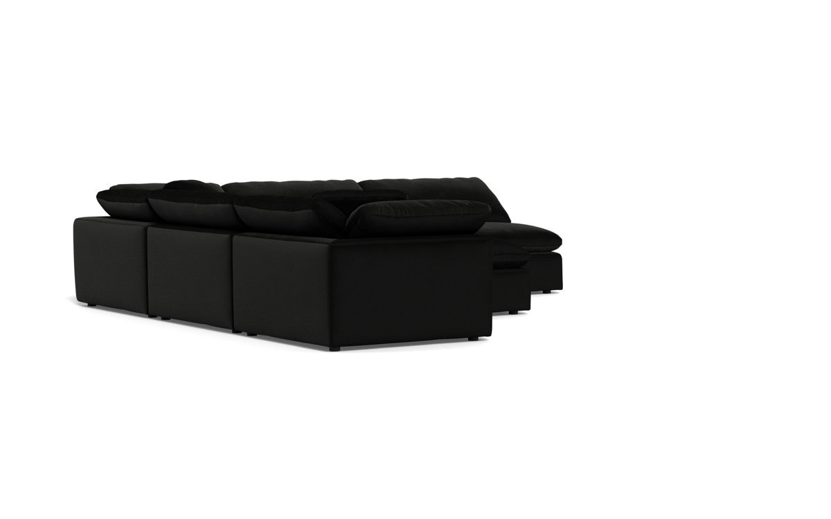 Fluffy 133.5" 5 Piece Sectional W/Ottoman - Superb Gunmetal