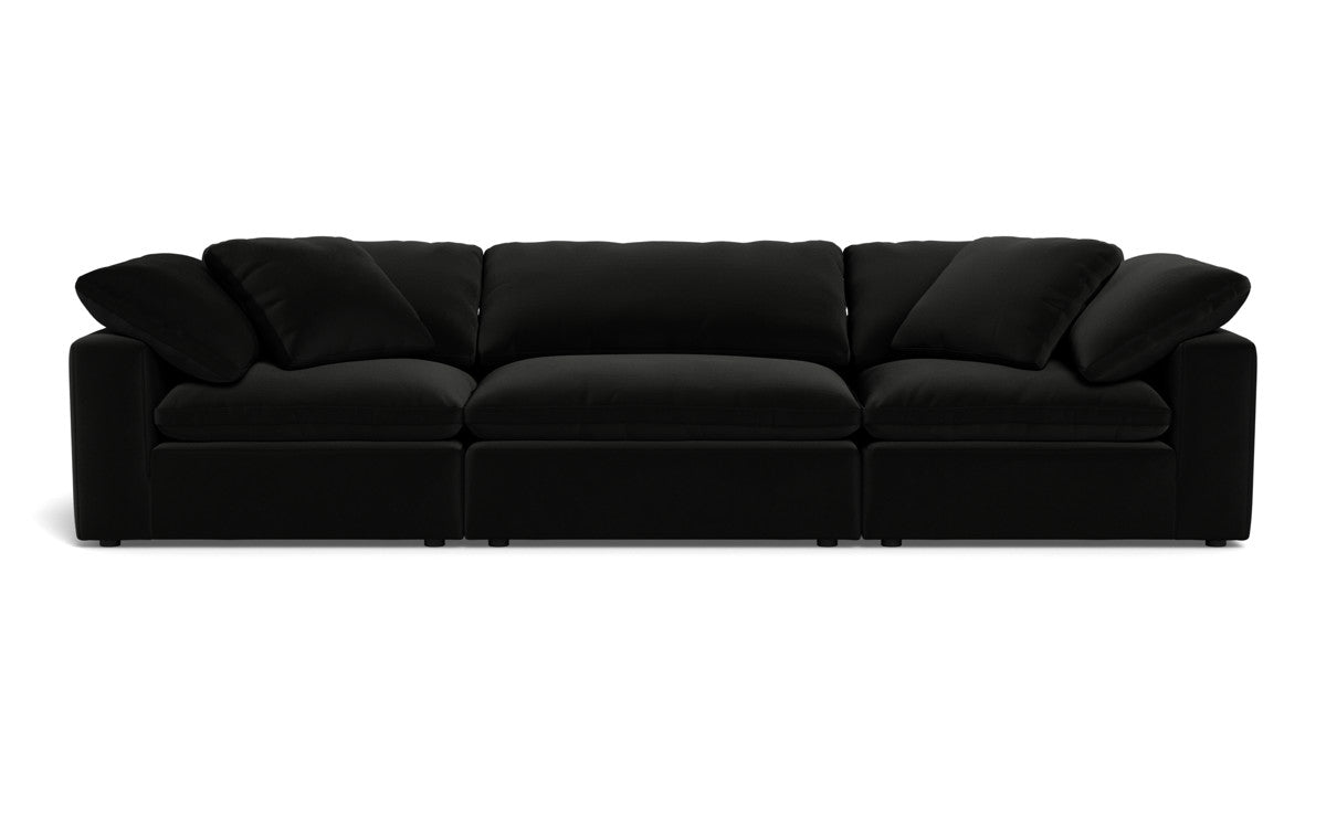 Fluffy 133.5" 3pc Sofa - Superb Gunmetal