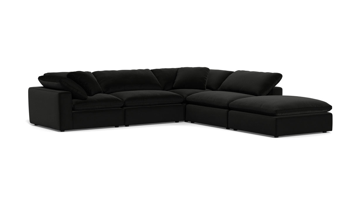 Fluffy 133.5" 4 Piece Sectional w/Otto - Superb Gunmetal