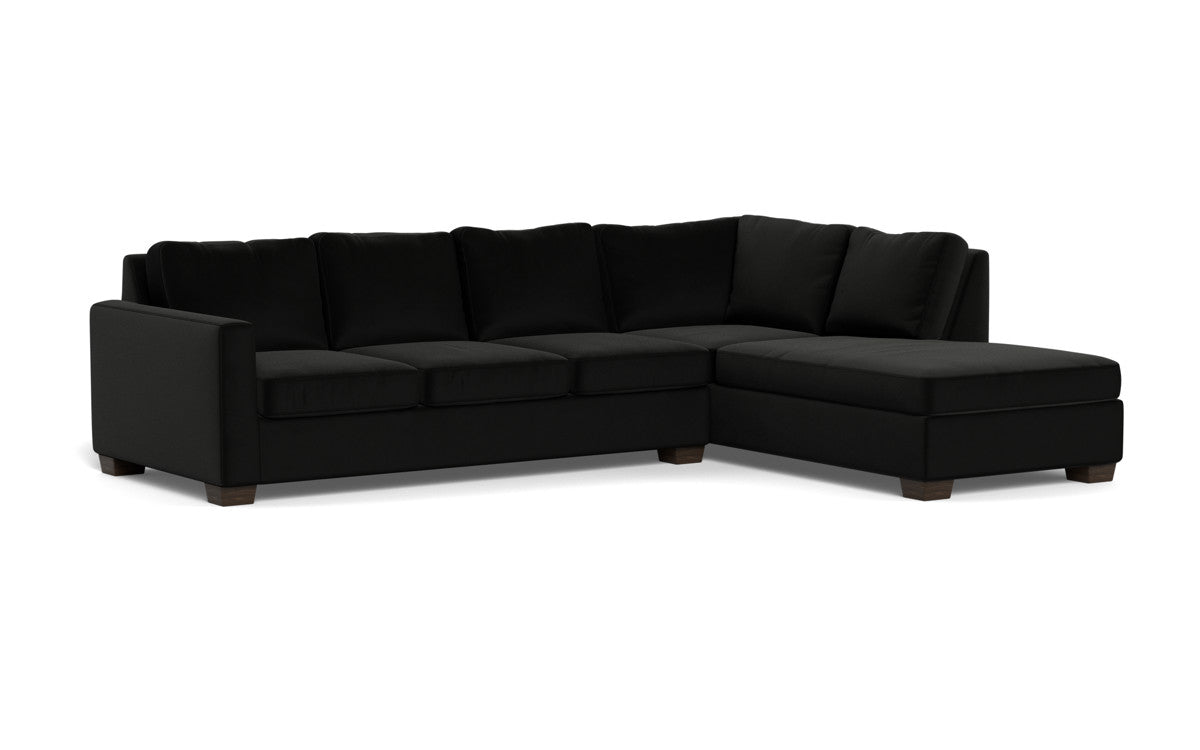 Track 121" Right Chaise Sectional - Superb Gunmetal