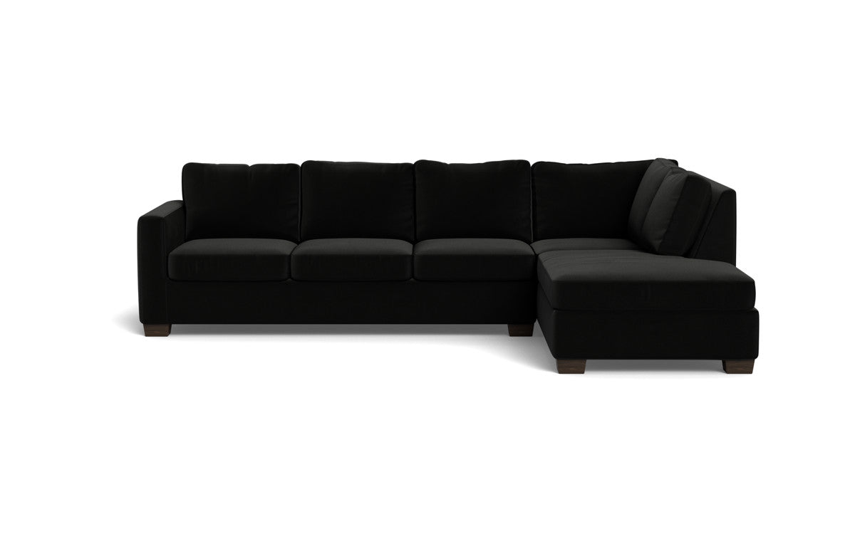 Track 121" Right Chaise Sectional - Superb Gunmetal