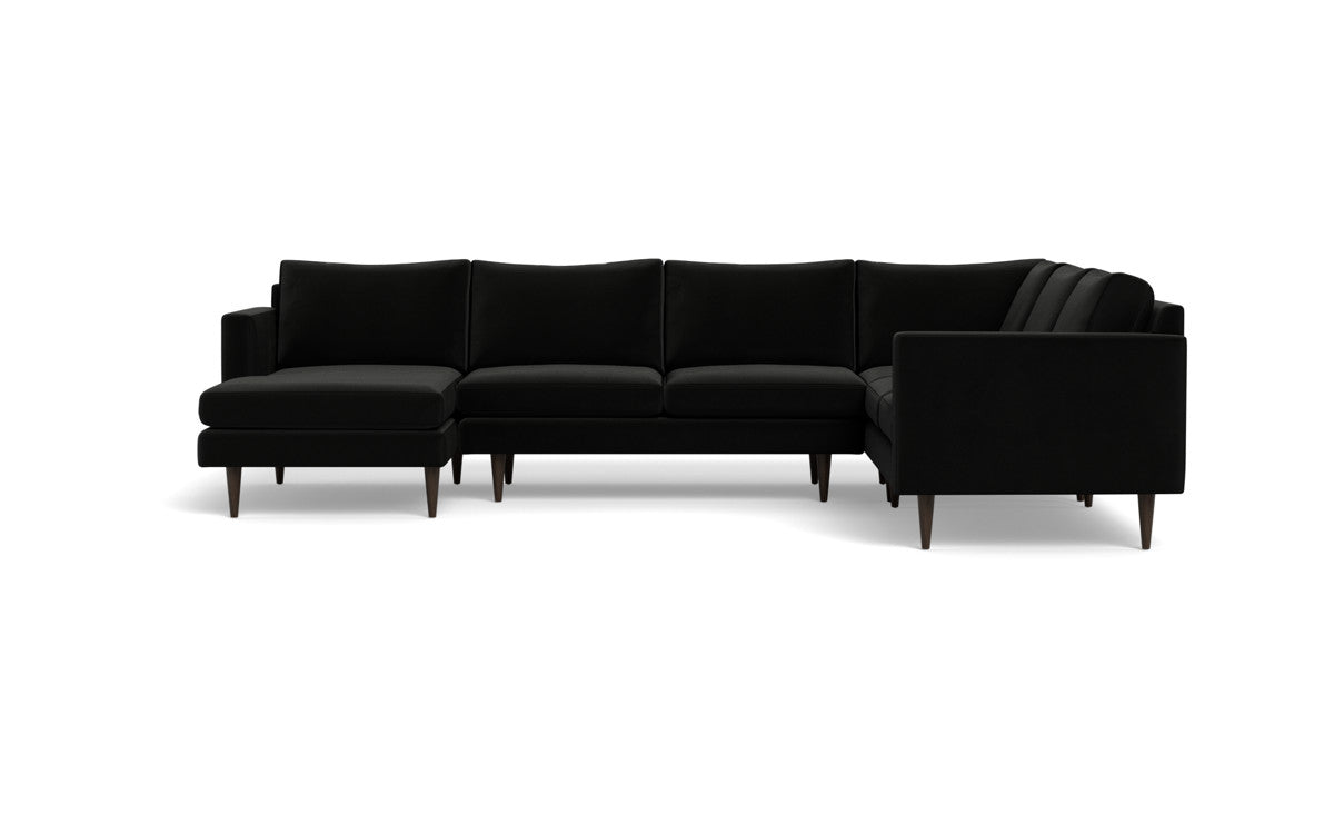 Wallace 130" Untufted Corner Sectionals w. Left Chaise - Superb Cobalt