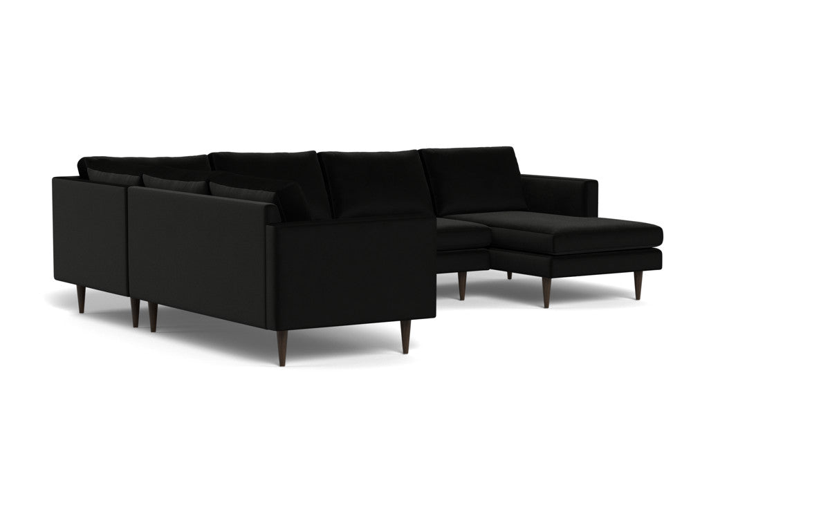 Wallace 130" Untufted Corner Sectionals w. Right Chaise - Superb Gunmetal