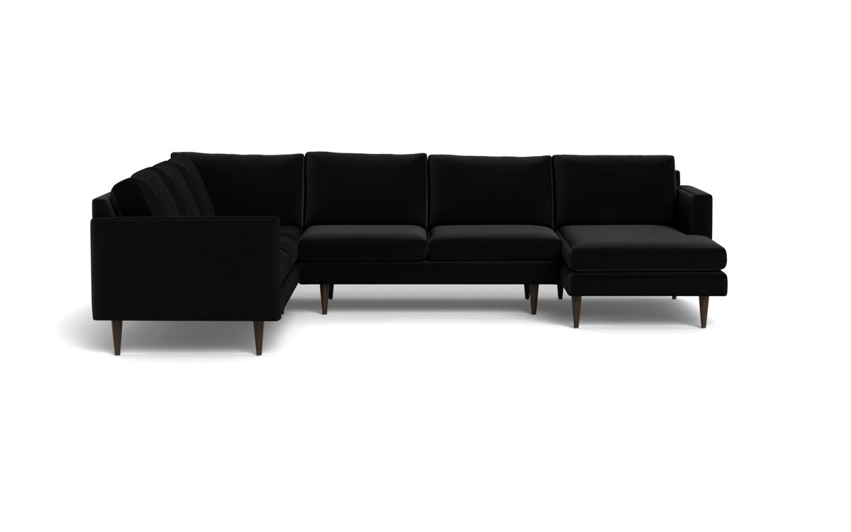 Wallace 130" Untufted Corner Sectionals w. Right Chaise - Superb Gunmetal