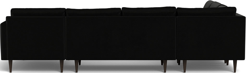 Wallace 130" Untufted Corner Sectionals w. Right Chaise - Superb Gunmetal