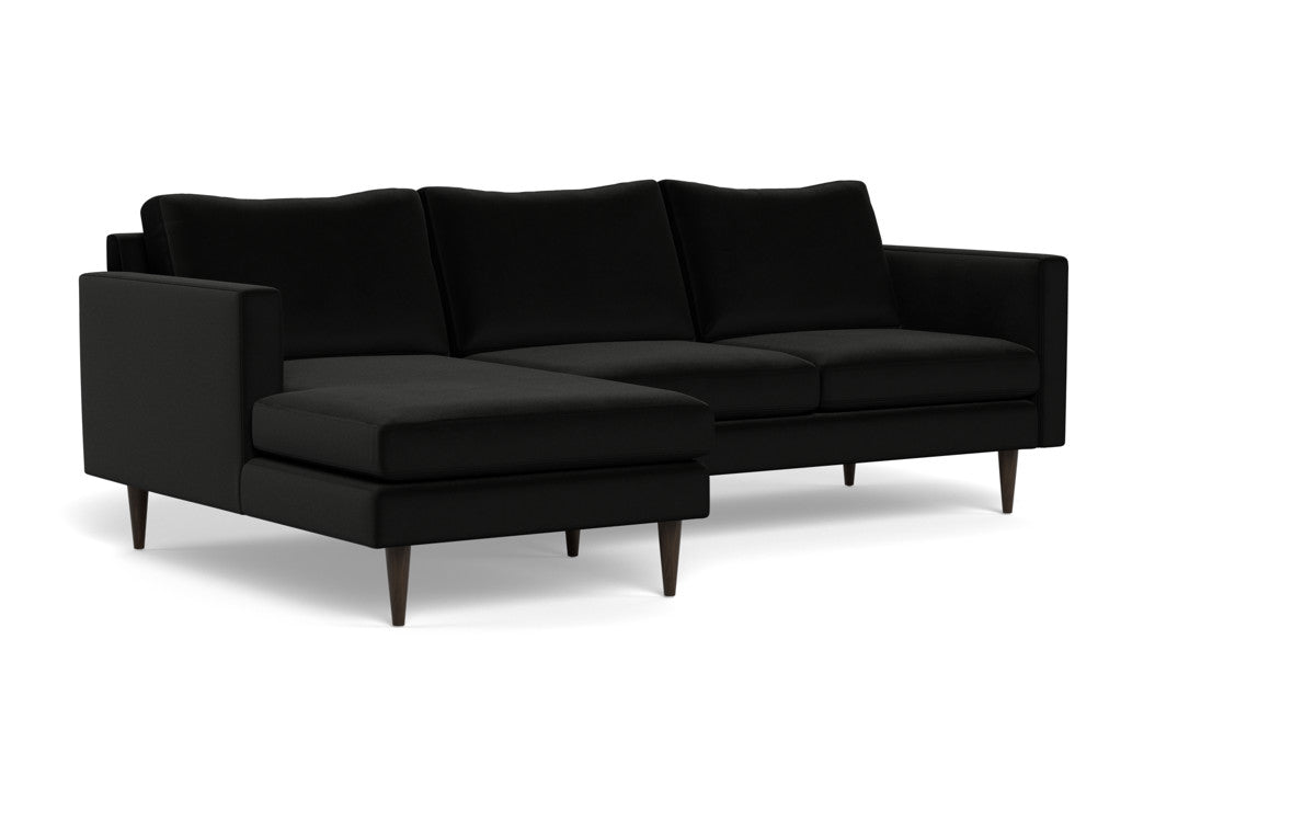 Wallace 98" Untufted Left Chaise Sectional - Superb Gunmetal