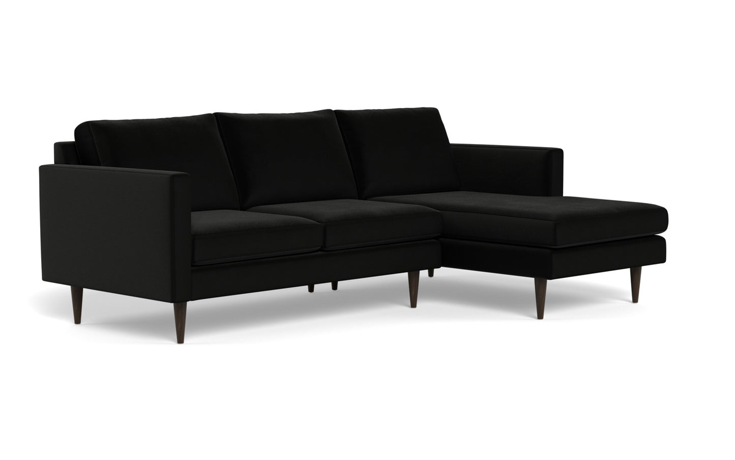 Wallace 98" Untufted Right Chaise Sectional - Superb Gunmetal
