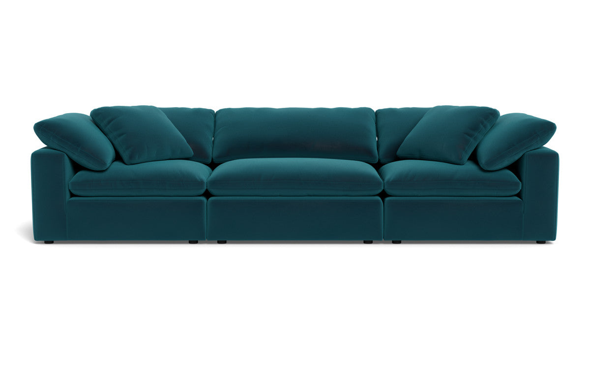 Fluffy 133.5" 3pc Sofa - Superb Peacock