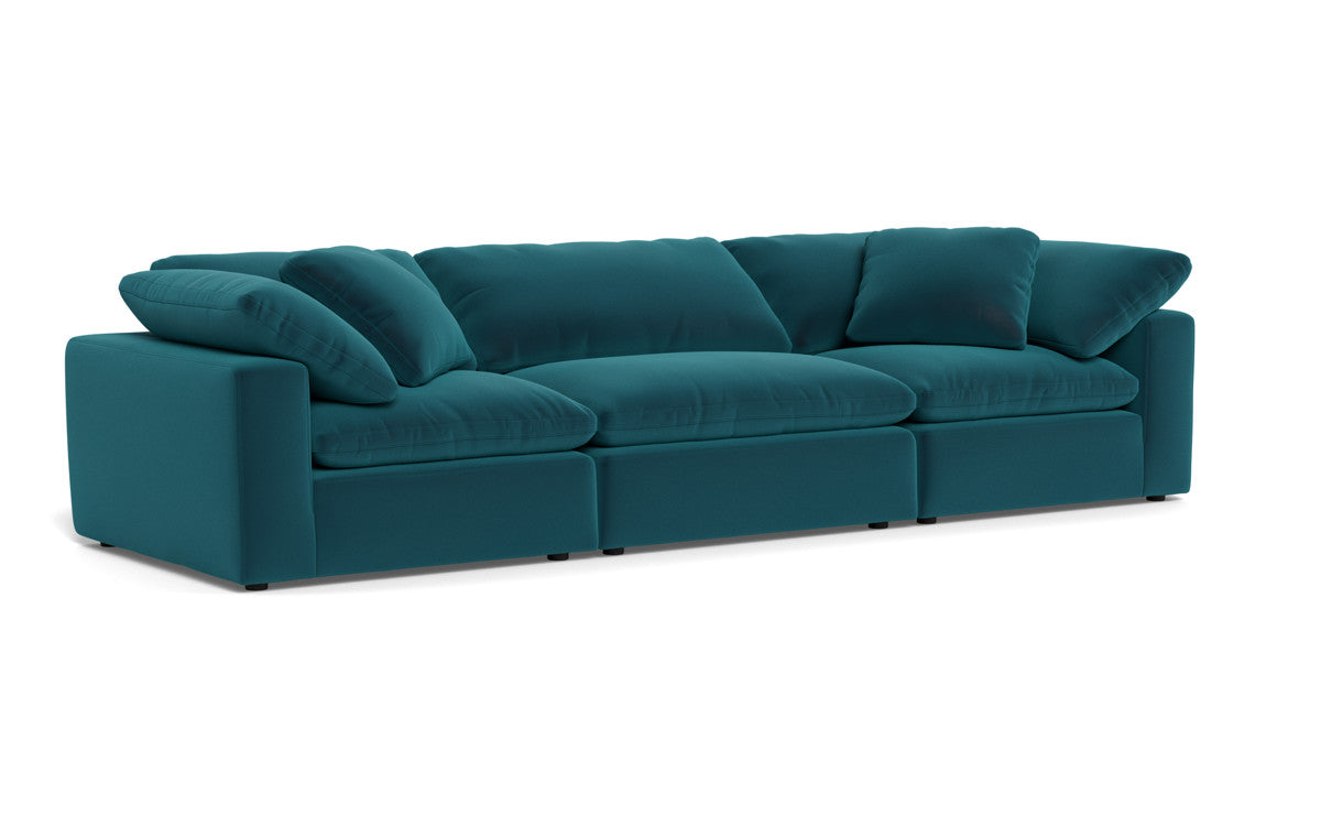 Fluffy 133.5" 3pc Sofa - Superb Peacock