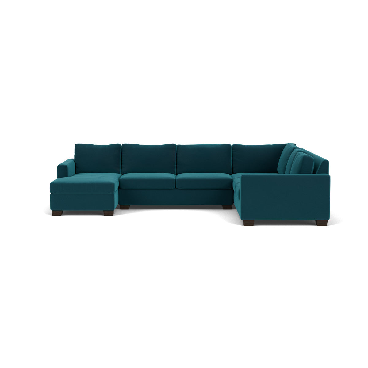 Track 141" Corner Sectionals W. Full Sleeper & Left Chaise - Superb Peacock