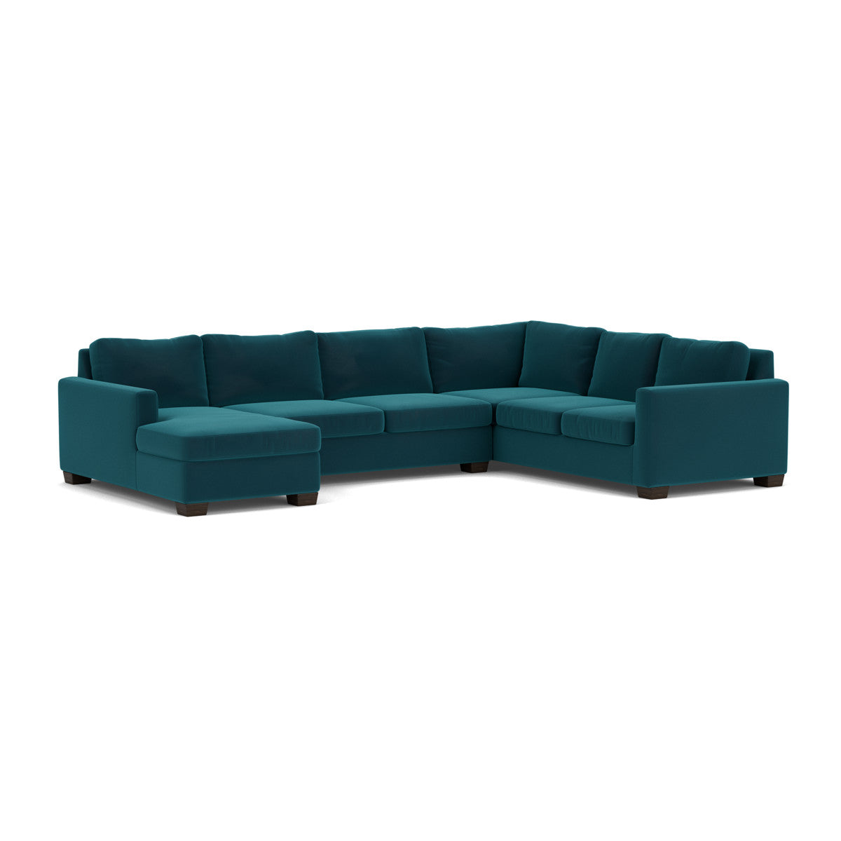 Track 141" Corner Sectionals W. Full Sleeper & Left Chaise - Superb Peacock