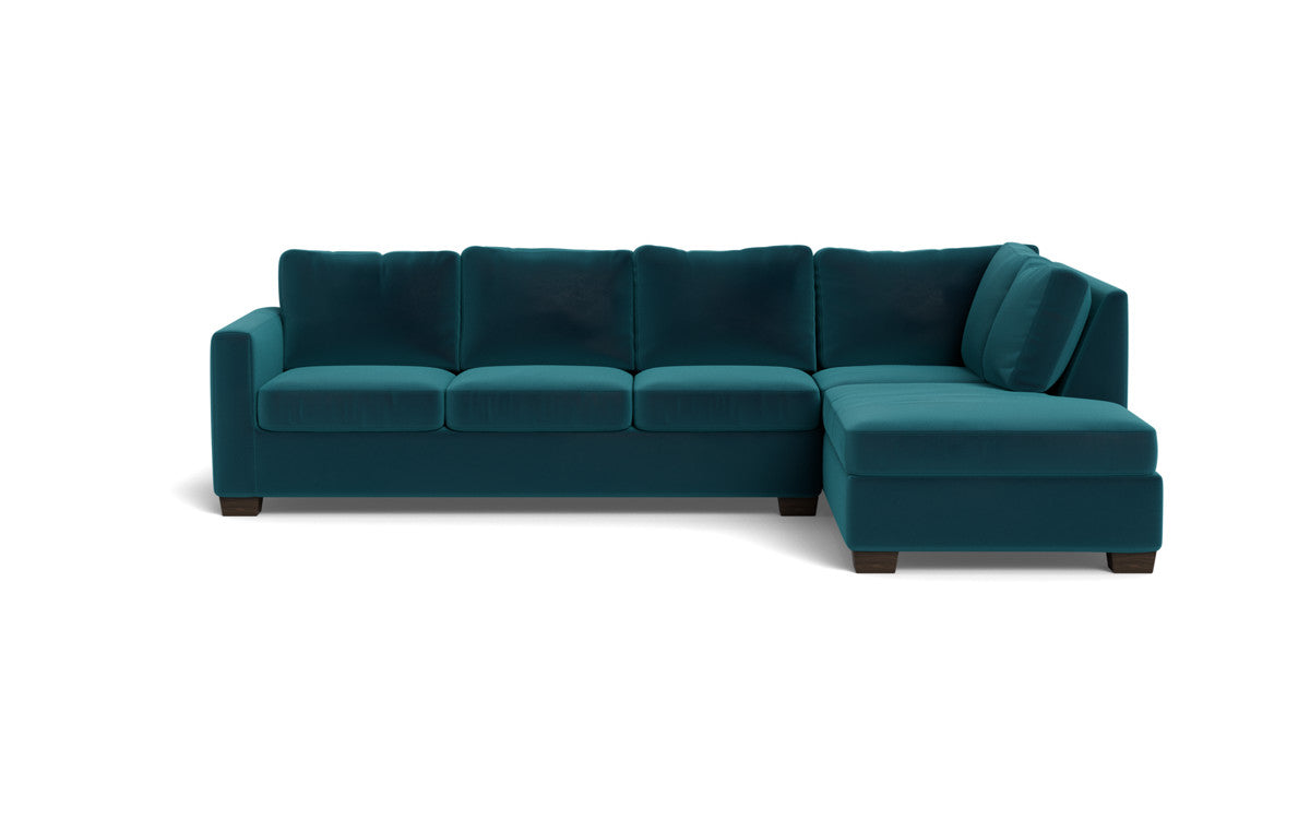 Track 121" Right Chaise Sectional - Superb Peacock