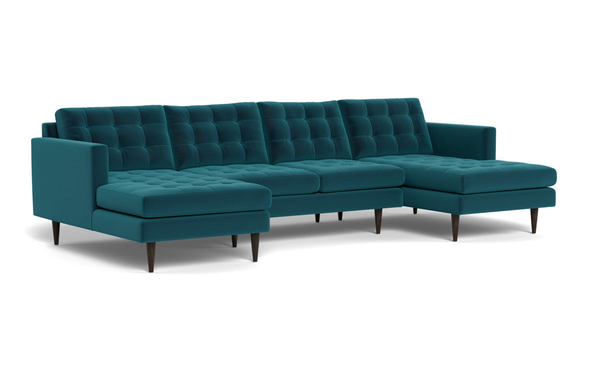 Wallace 126" Double Chaise U Sectional - Superb Peacock