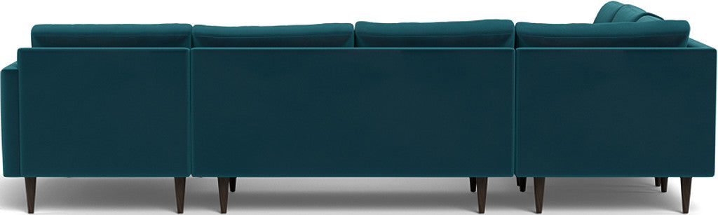 Wallace 130" Untufted Corner Sectionals w. Right Chaise - Superb Peacock
