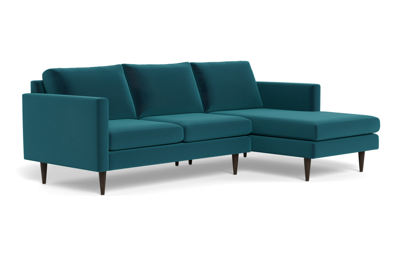 Wallace 98" Untufted Right Chaise Sectional - Superb Peacock