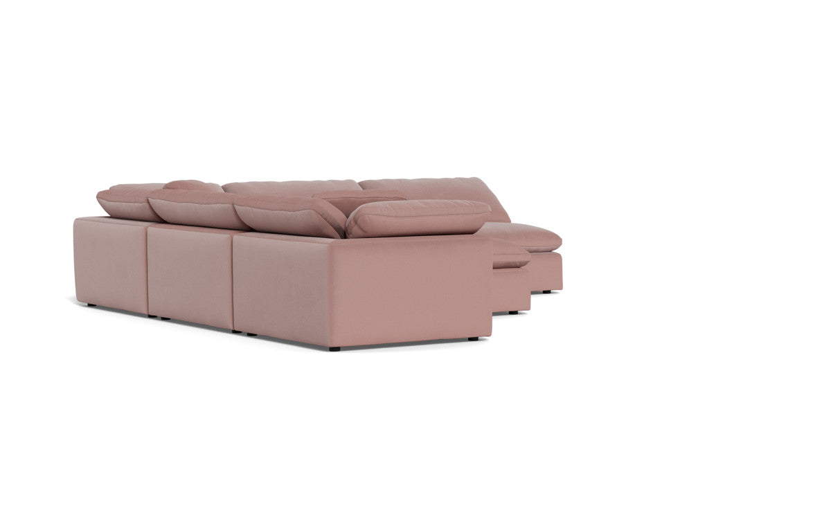 Fluffy 133.5" 5 Piece Sectional W/Ottoman - Superb Peony