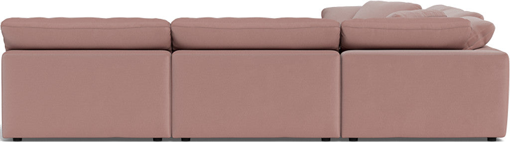 Fluffy 133.5" 5 Piece Sectional W/Ottoman - Superb Peony
