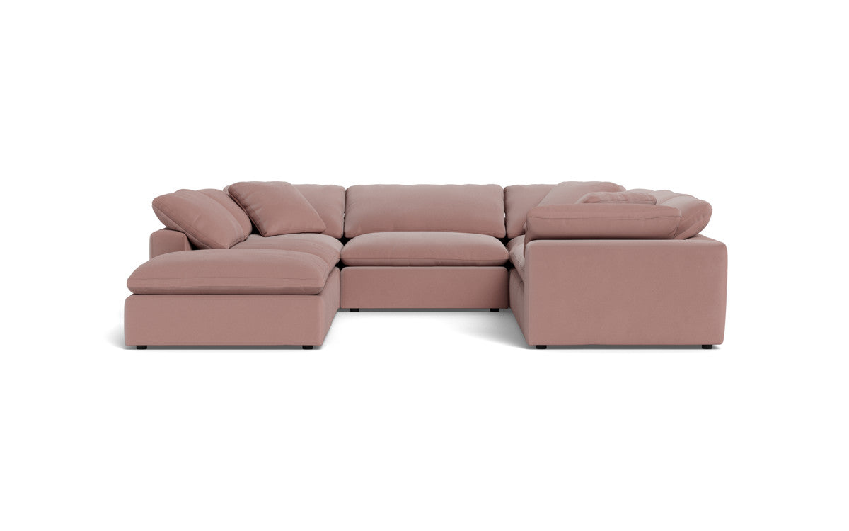 Fluffy 133.5" 6 Piece Sectional W/Ottoman - Superb Peony