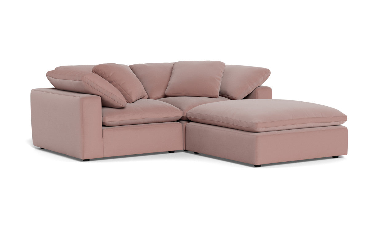 Fluffy 89" 2 Piece Sofa w/Otto - Superb Peony