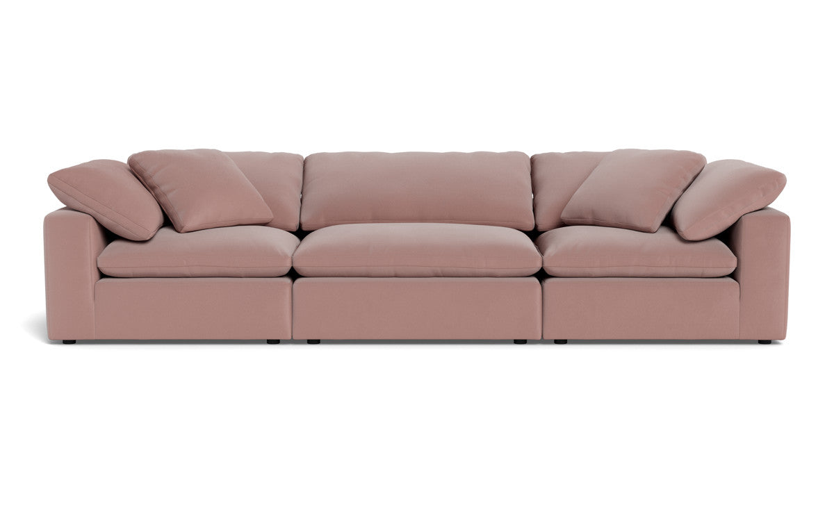Fluffy 133.5" 3pc Sofa - Superb Peony