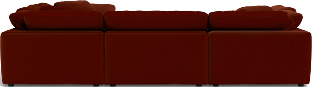 Fluffy 133.5" 6 Piece Sectional W/Ottoman - Superb Rust