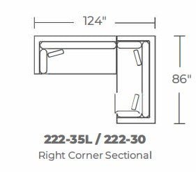 Bonnell 124" Right Corner Sectional -