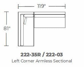 Bonnell Left Corner Armless Sectional -