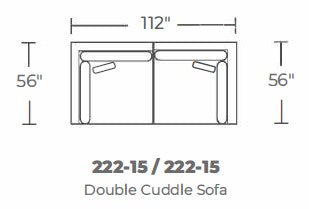 Bonnell 112" Double Cuddler Sofa - Superb Amethyst