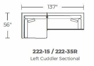 Bonnell 137" Left Cuddler Sectional -