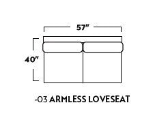 Manor Armless Loveseat - Peyton Slate