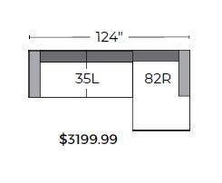 Menchaca 124" Right Chaise Sectional - Peyton Slate