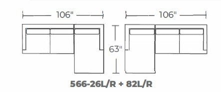 Barton Springs 106" Raf Chaise Sectional -