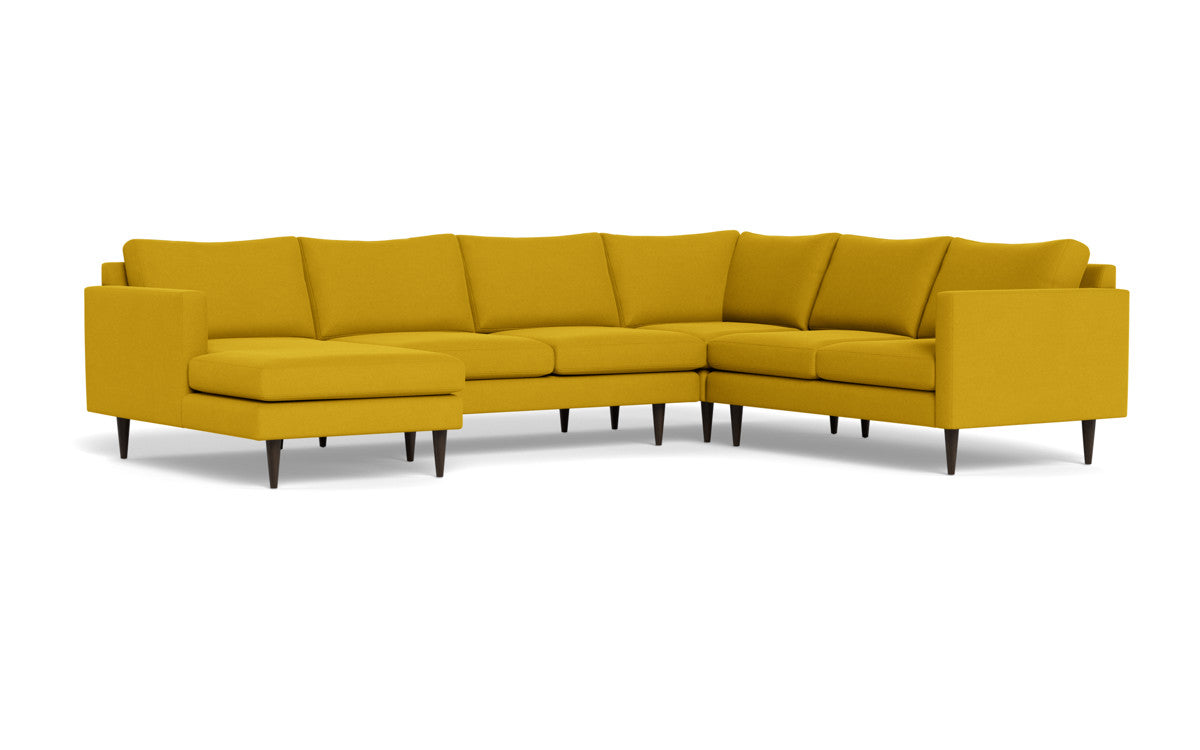 Wallace 130" Untufted Corner Sectionals w. Left Chaise - Sorrento Sunflower