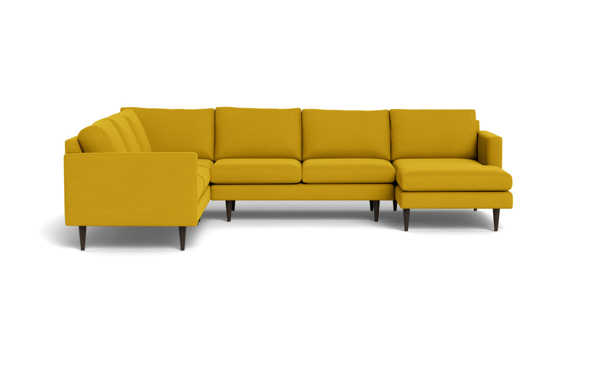 Wallace 130" Untufted Corner Sectionals w. Right Chaise - Sorrento Sunflower