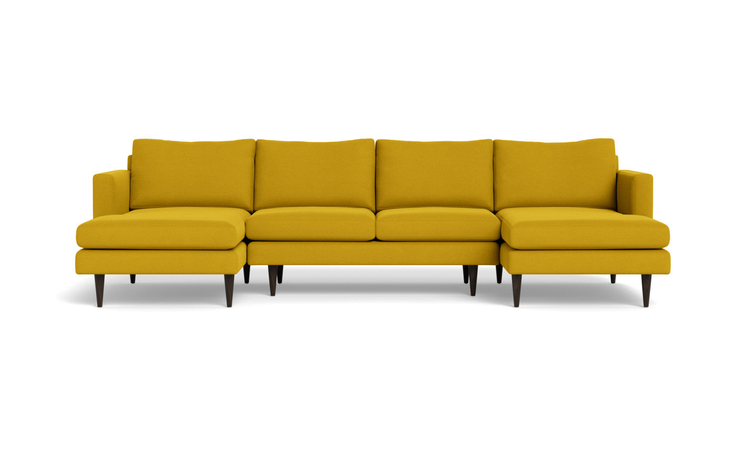 Wallace 126" Untufted Double Chaise U Sectional - Sorrento Almond