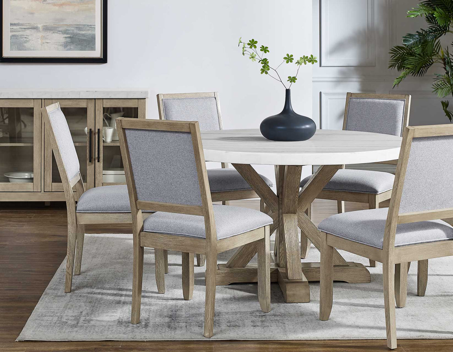 Carley Round 52" Marble Top Dining Table -
