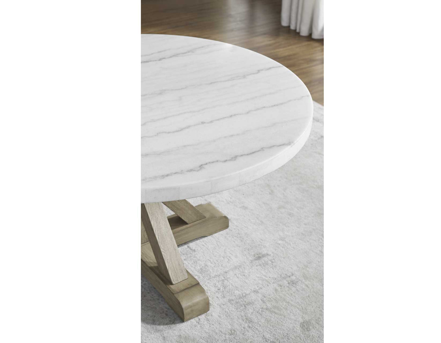 Carley Round 52" Marble Top Dining Table -