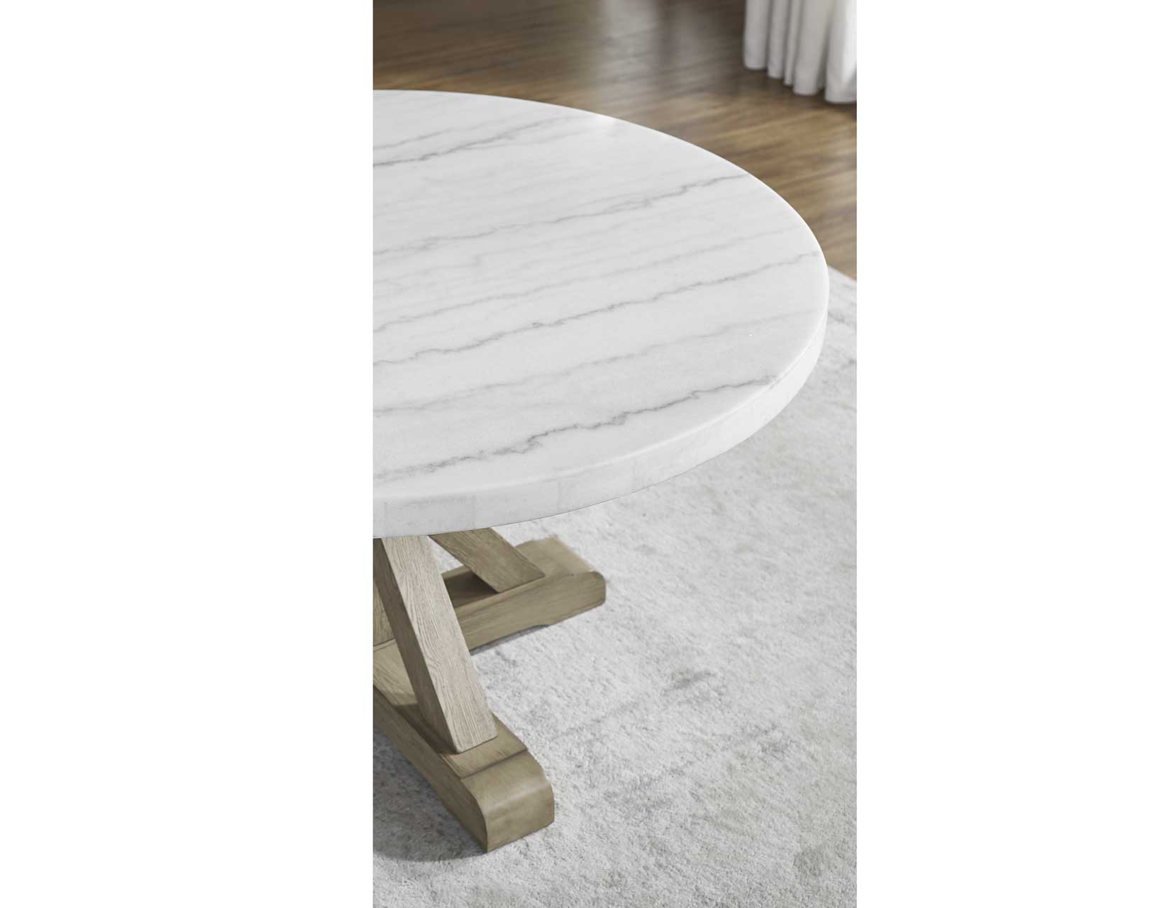 Carley Round 52" Marble Top Dining Table -