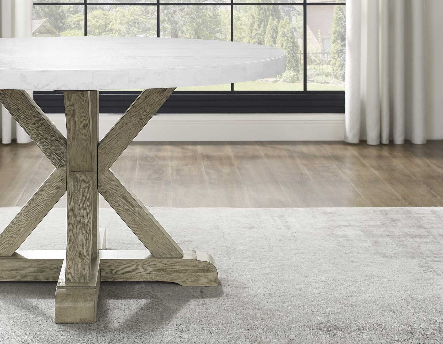 Carley Round 52" Marble Top Dining Table -
