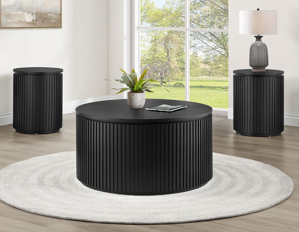 Calvin 18" Round Black End Table -