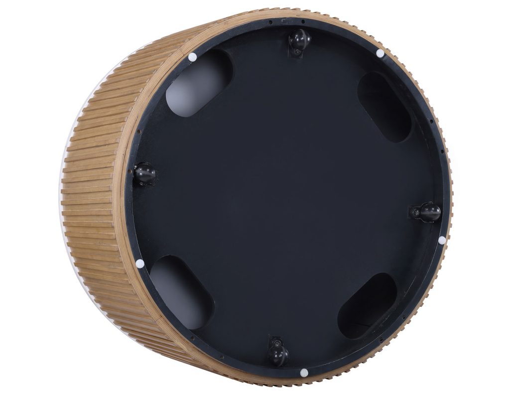 Calvin 36" Round White Marble Top Coffee Table w/Casters -