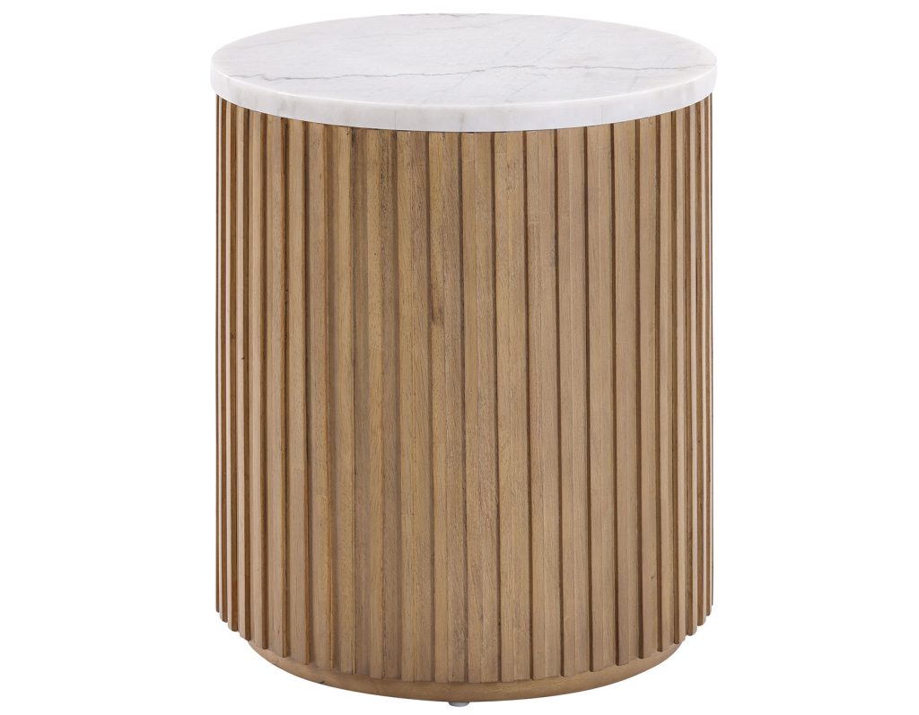 Calvin 18" Round Marble Top End Table -