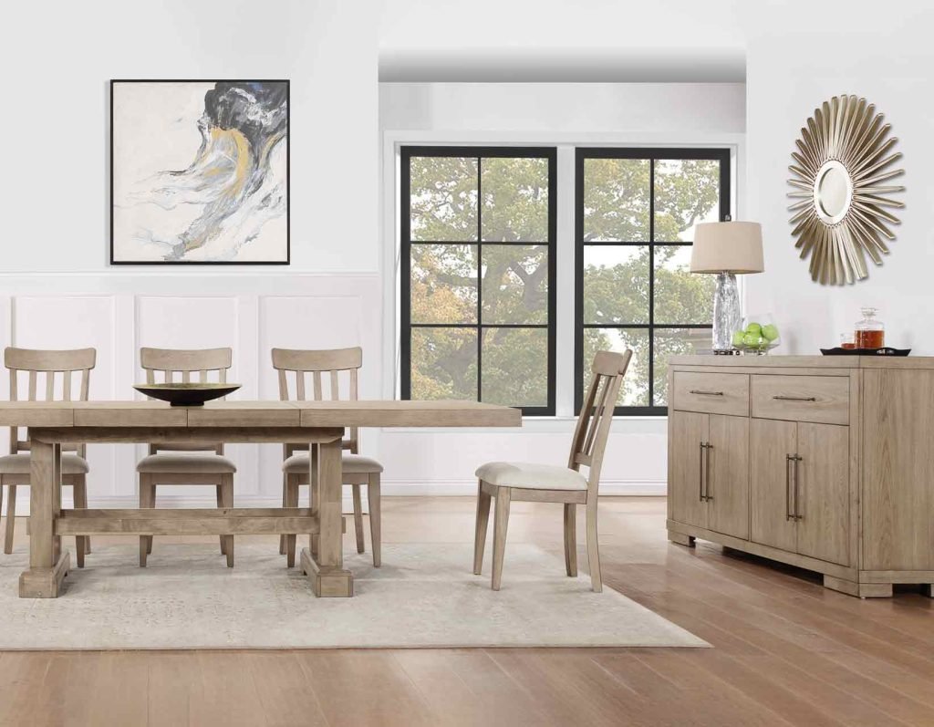 Nara 108" Rectangle Dining Table & 8 Chairs - Sand