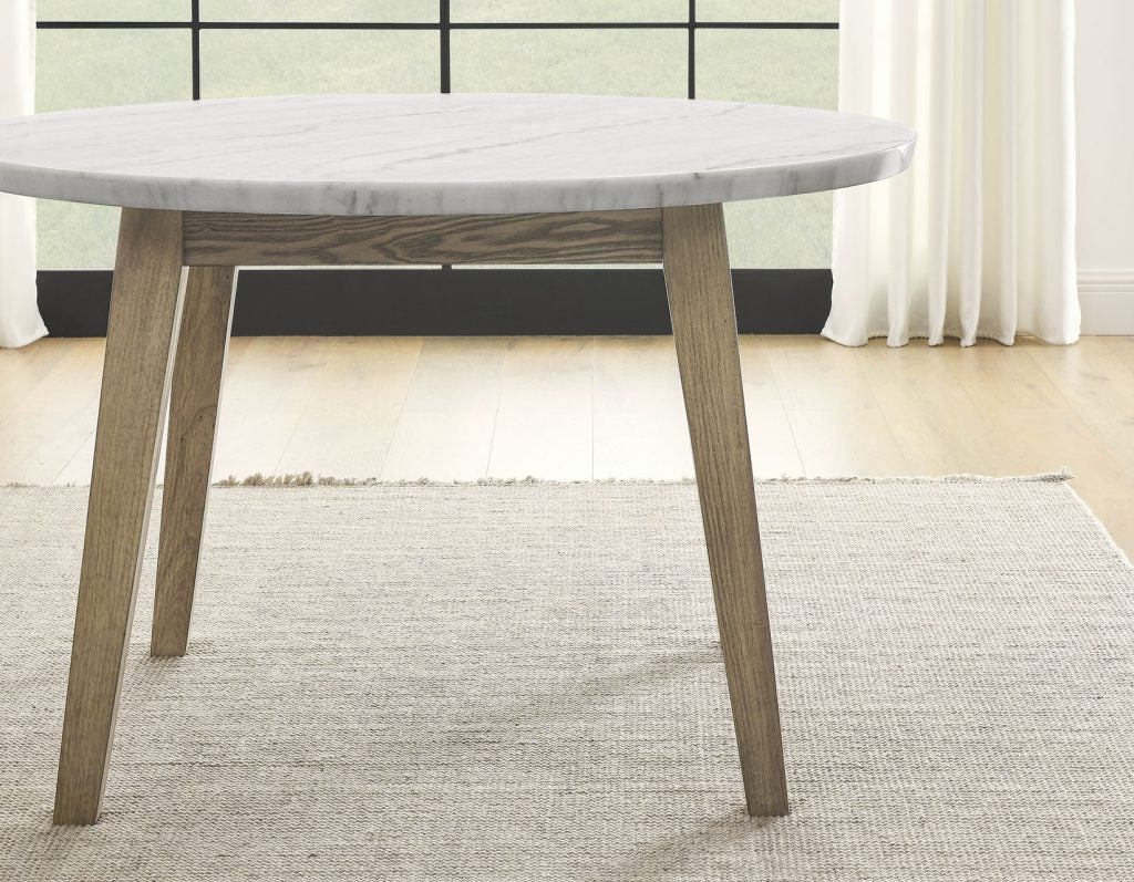 Vienna 48" Round Marble Top Dining Table Set -