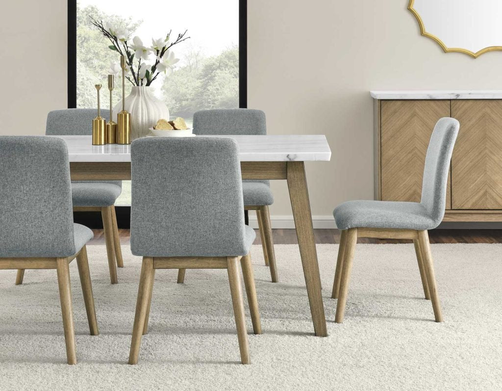 Vienna 72" Marble Top Dining Table Set -