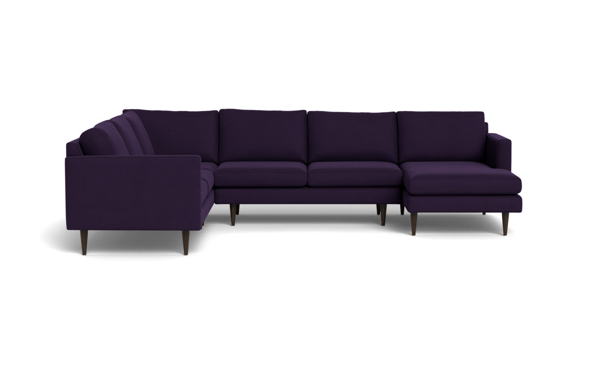 Wallace 130" Untufted Corner Sectionals w. Right Chaise - Superb Amethyst
