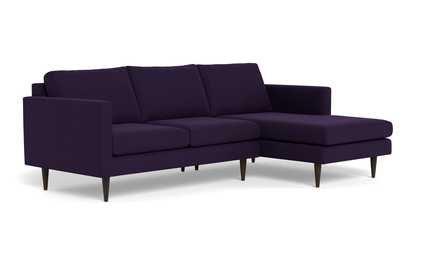 Wallace 98" Untufted Right Chaise Sectional - Superb Amethyst